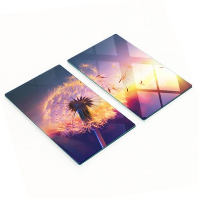 Multifunctionele decoratieve glazen borden met paardenbloemprint 2x30x52 cm