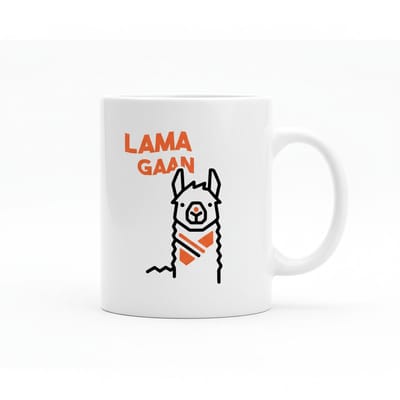 Lama Gaan Grappige Lama Mok – Minimalistisch Lijntekening Dieren Design Koffiemok – 330 ml Keramische Mok