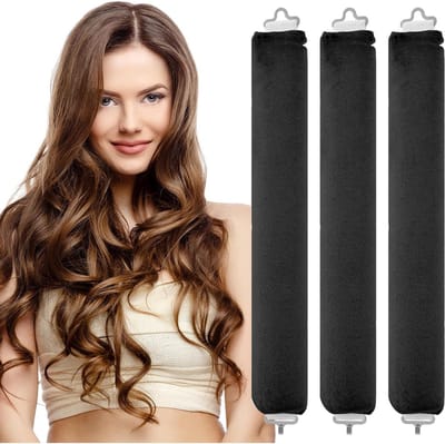 Heat-free krullers set van 3, hittevrije krulband voor prachtige krullen zonder warmte, ideaal voor alle haartypes en 's nachts te gebruiken