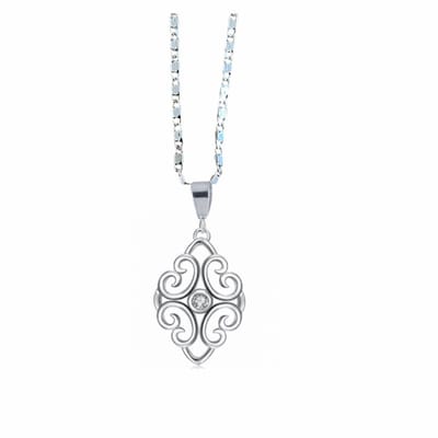 Ketting-Sofie-Zilverkleur-Filigraan-Zirkonia- Charme Bijoux