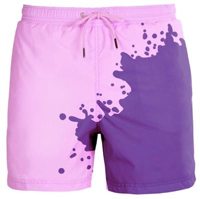 SEA'SONS - Zwembroek Jongens - Kleurveranderend - Sneldrogend - Paars-Roze - Maat 98/104 (SEASONS - Kleur veranderend)
