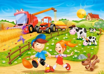 Castorland Boerderij Puzzel 60 Stukken - Boerderij, Tractor, Dieren