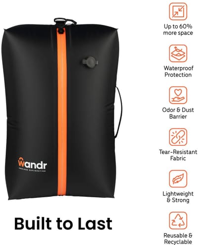 Wandr W36 Vacuüm Compressiezak – Reistas Organizer – Bespaar tot 60% Ruimte – Waterdicht – Voor Koffer, Backpack en Handbagage