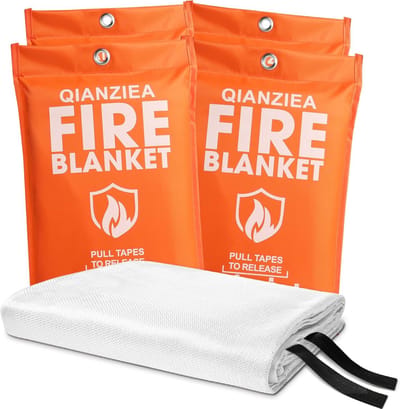 Branddeken Set van 4 - Noodbrandblusser voor Keuken, Huis en Garage - 100x100 cm Glasvezel