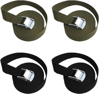 Spanbanden set - Draagriemen - Goederen Zekeren - Verstelbare Lengte - 2.5 Meter - Zwart