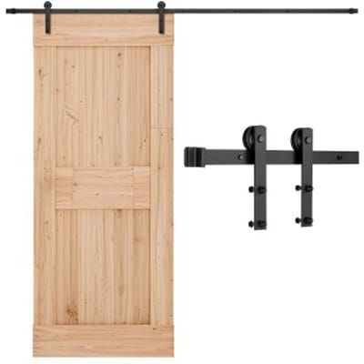 VEVOR Schuifdeursysteem 3 m, Schuifdeurbeslag Draagvermogen 150 kg, Geschikt voor een maximale breedte van 1524 mm en een dikte van 34,92 mm tot 44,45 mm, I-vormige rol, Zwart
