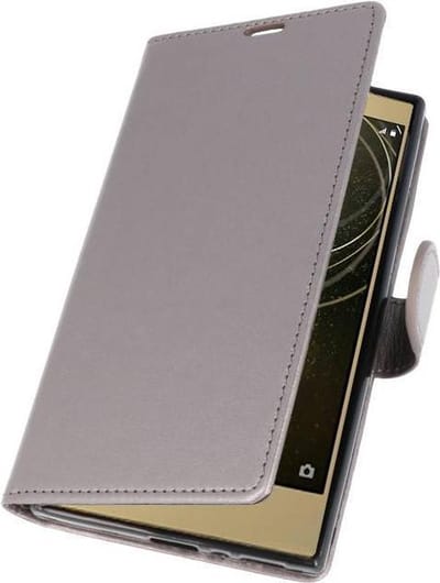 Wallet Cases Hoesje Geschikt voor Xperia L2 Grijs