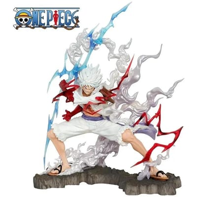 One Piece Nica Luffy Figuur Grijpt de Bliksem Vijfde Versnelling Actiefiguur Model Poppenmodel Anime PVC Beeld Speelgoed Mooi Cadeau gray