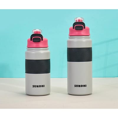 Nouvelle Tasse Thermos en Acier Inoxydable Tasse Ton Ton Portable Portable Grande Capacité Tasse à Paille Tasse à Eau à Rebond 600ml