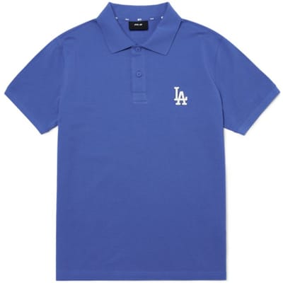 MLB Los Angeles Dodgers Basic Slim Fit Korte Mouw Polo Shirt Heren polo shirts Blauw 3LPQ01023-07BLS M blue