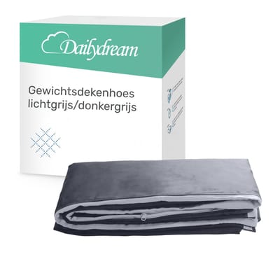 Dailydream - Hoes verzwaringsdeken - 135x200cm - Grijs - Katoen - verzwaringsdeken hoes