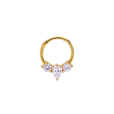 Lucardi - Dames Stalen helixpiercing met zirkonia - Piercing - Staal - Zilverkleurig