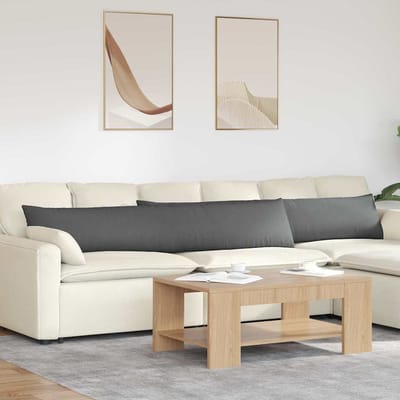 vidaXL - Zitkussens - 2 - st - Stof - Donkergrijs - 200 - x - 40 - cm