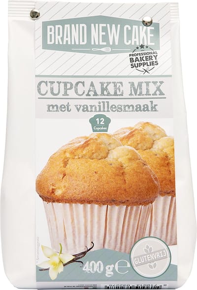 BrandNewCake® Cupcake-mix Vanille 400gr - Bakmix - Glutenvrij - Mix voor Cupcakes