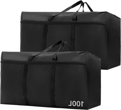 Opbergtassen - Set van 2 stuks - 100 liter - Waterdicht - Oxford-stof - Kleding - Beddengoed - Opbergtas met ritsen - 80 x 45 x 25 cm.