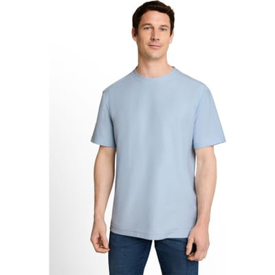 Tom Tailor - T-shirt met ottoman-structuur - Maat L - light blue grey
