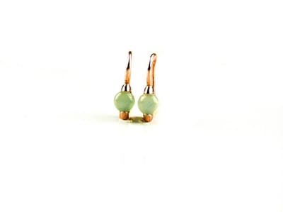 model Piccolo oorringen in zilver roze verguld cabochon groen