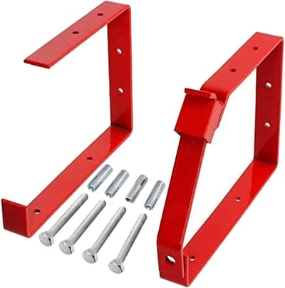 Afsluitbare Wandhouders - Ladder Bevestiging - Veilig Opbergen - Inclusief Hangslot - 17.5 x 23.5 cm - Rood