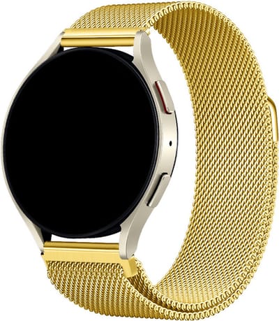 Stravo Smartwatch Milanees bandje 22mm - Goud - Luxe Milanees horlogebandje geschikt voor Samsung Galaxy Watch 1 46mm / Galaxy Watch 3 45mm / Gear S3 Classic & Frontier - Amazfit GTR 47mm / GTR 2 / GTR 3 - OnePlus Watch / Garmin / Huawei