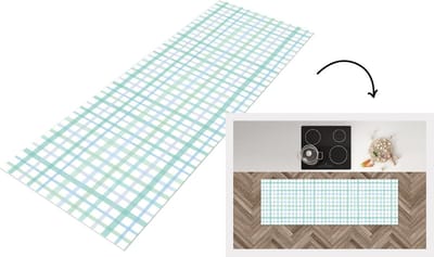 Keukenloper - Loper keuken - Pastel - Patronen - Blauw - 150x50 cm - Keukenloper vinyl
