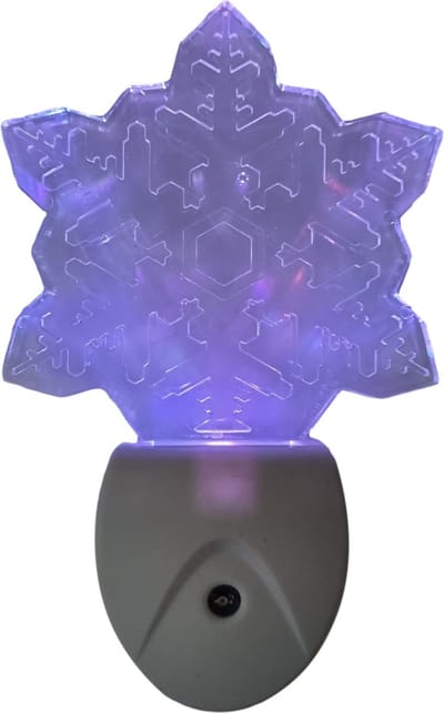 Nachtlampje RGB sneeuwvlok | dagnachtsensor | 7 kleuren licht 0.5W
