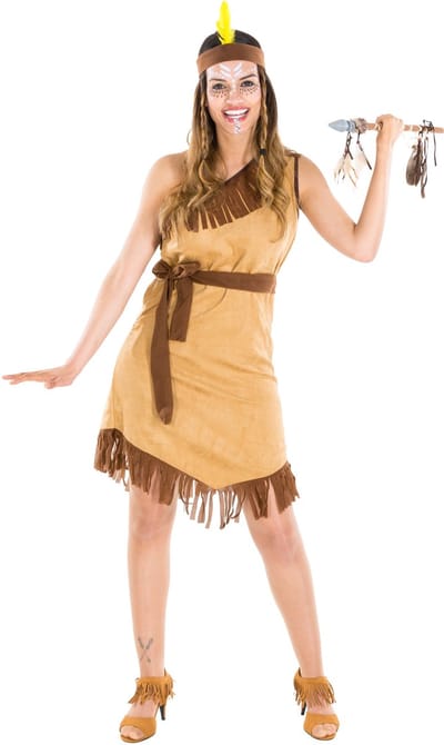 dressforfun - vrouwenkostuum indianenvrouw Hope M - verkleedkleding kostuum halloween verkleden feestkleding carnavalskleding carnaval feestkledij partykleding - 300595