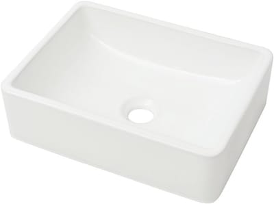 Keramische Wastafel - Wasschaal Badkamer - Opzetmontage Badkamer - Hoogwaardig Keramiek - 41 x 30 cm - Wit