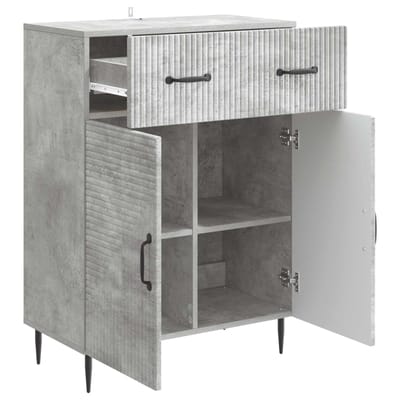 vidaXL - Dressoir - Betongrijs - 66 - x - 34,5 - x - 89,5 - cm - Bewerkt - hout