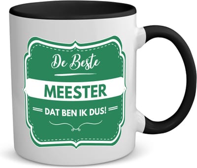 Akyol - de beste meester koffiemok - theemok - zwart - Meester - beste meester - school - verjaardagscadeau - afscheidscadeau - 350 ML inhoud
