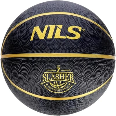 Nils Slasher - Basketbal - Zwart - Maat 7 - Duurzaam Rubber