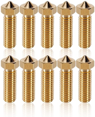 Dailygoods- Spuitmonden 10 stuks - Messing Sproeiers - 0,4 mm Uitgangsdiameter - Ingangsdiameter 2,00 mm - Compatibel met 3D-printers - Hoge Temperatuur Bestendig - 3D-printer Mondstukken