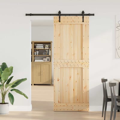 vidaXL - Schuifdeur - NARVIK - Naturel - en - Zwart - 85 - x - 210 - cm - (152,5 - cm)