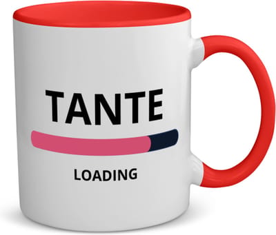 Akyol - tante loading koffiemok - theemok - rood - Tante - ochtendkoffie laden - verjaardagscadeau - verjaardag - cadeau - cadeautje voor tante - tante artikelen - kado - geschenk - gift - 350 ML inhoud