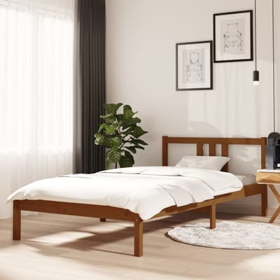 vidaXL - Bedframe - massief - hout - honingbruin - 100x200 - cm