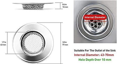 Keuken Badkamer Wastafel Zeef - RVS Afvoerfilter 3 inch - Set van 2