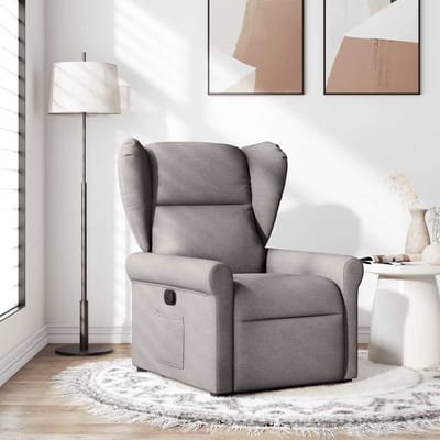 vidaXL - Fauteuil - verstelbaar - stof - taupe