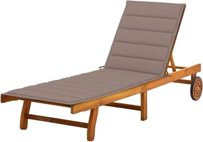 Ligstoel Hout - Zonneligstoel Relaxstoel - Ontspannen Buiten - Verstelbare Rugleuning - 200 x 63 x 85 cm - Taupe