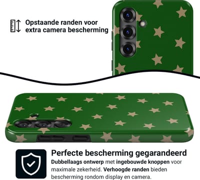DripCase Hoesje Samsung Galaxy S21 Plus | Sterren Design | Magnetisch Opladen | 2-in-1 Ontwerp | Stars Backcover Forest Gold