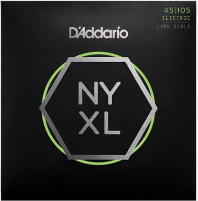 D'Addario NYXL45105 Bassnaren Long Scale (45-105) Light Top/Medium Bottom