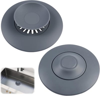 Universele Afvoerstop - Douchegootstop Zeef - Verstopping Voorkomen - Met Zeef - Diameter 11 cm - Grijs