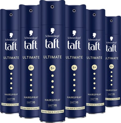 Taft - Ultimate Haarspray - Haarstyling - Haarspray - Sterke Fixatie - Kristal Glans - Alle Haartypes - Voordeelverpakking - 6x 250 ml