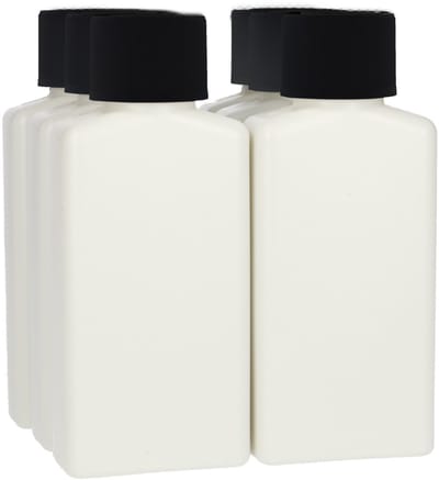6 x Plastic Flessen 100 ml - Brievenbus Fles met Kindveilige dop zwart - 100% Gereycled HDPE Kunststof- Gerecycled HDPE Kunststof - Onbreekbaar - ca. 70% minder Co2 uitstoot door gerecycled materiaal - 6 stuks