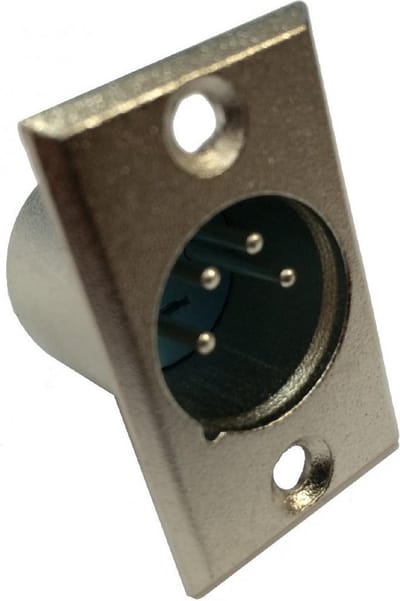XLR 4-pins inbouwconnector (m) - grijs