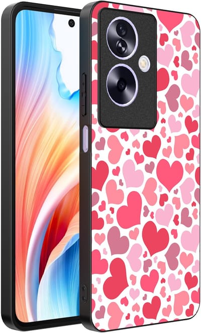 Smartphonica Telefoonhoesje Geschikt voor Oppo A2 - Oppo A79 met Hartjes Print - Hearts Design TPU Backcover Case - Kinder Hoesje met Hartjes Design geschikt voor Oppo A2;Oppo A79