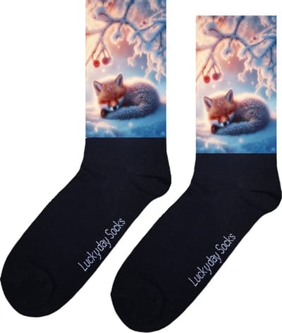 Vos - Opkikkertje - Winter - Grappige sokken - Valentijn cadeau - Verjaardag cadeau - Kerst cadeau - Grappige sokken - Leuke sokken - Vrolijke sokken - Kerst sokken - Vaderdag - Moederdag - Socks maken Happy - 37-44