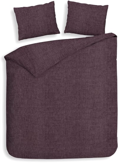 Heckettlane Dekbedovertrek Franela - Effen Bedlinnen - 260x200-220 cm - Paars - Dekbedovertrek van 100% Katoen-Flanel