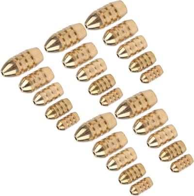 Vissen Sinker Set - Lokgewichten Koper - Hengelsport Accessoires - Watergeleidingsgroef - 25 Stuks - Goud