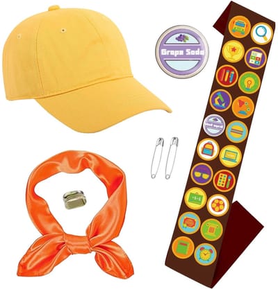 Dailygoods- Padvinder Kostuum 7 Stuks - Junglekamp Kostuum - Wildernis Ontdekkingsreiskostuum - Geborduurde Verdienstbadge - Hoed/Sjaal - Voor Carnaval/Halloween - Scout Outfit