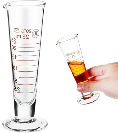 Half Stripe Maatbeker 25ml - Perfect voor Keuken, Koken en Bakken - Glazen Maatcilinder voor Nauwkeurige Metingen
