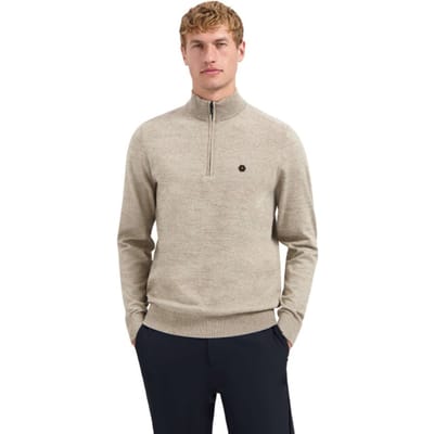 No Excess Pullover half zip 2 coloured melang sand